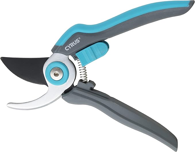 Pruning Shears for Gardening, 8??Stainless Steel Gardening Hand Pruner, Bypass Pruning Shears Steel Blades with Non-stick Coating Adjustable Up to 3/4" Cut Reinforced Plastic Handles