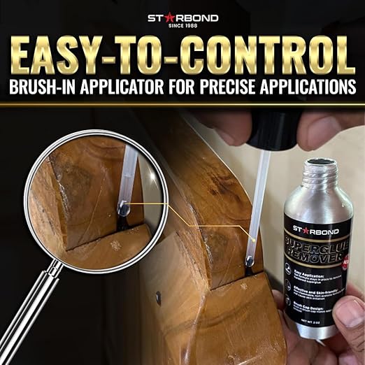 Starbond 2 oz. Super Glue Remover ??Dissolves Adhesive ??CA Glue Debonder with Easy Brush Cap Applicator