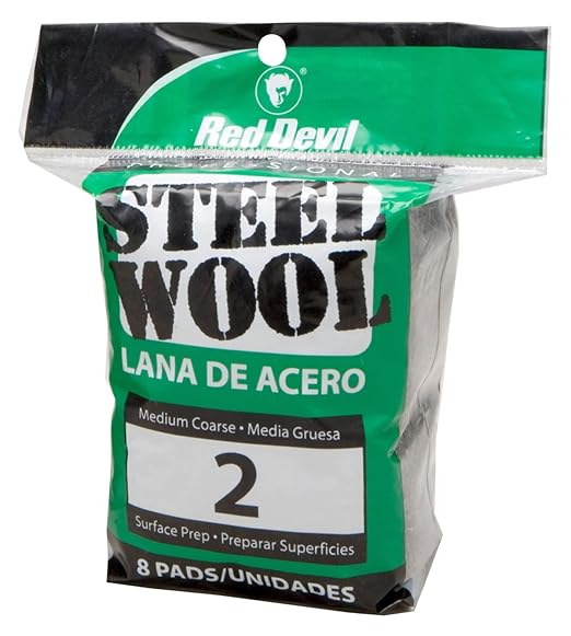 Red Devil 0325 Steel Wool, 2 Medium Coarse, (Pack of 8)