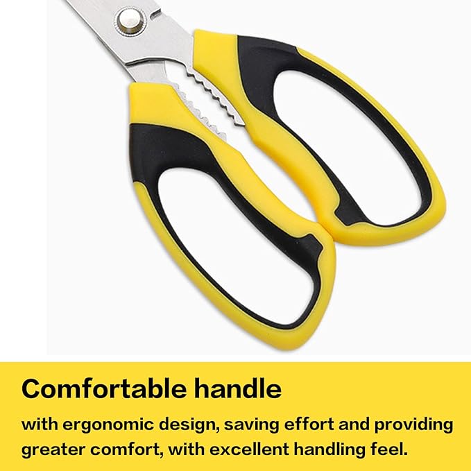 Heavy Duty Utility Scissors 8-Inch ??Multipurpose All Purpose Scissors with Serrated Blades for Cutting Carpet, Cardboard, Wire, Leather, Fabric ??Sharp Kitchen, Office & Craft Shears