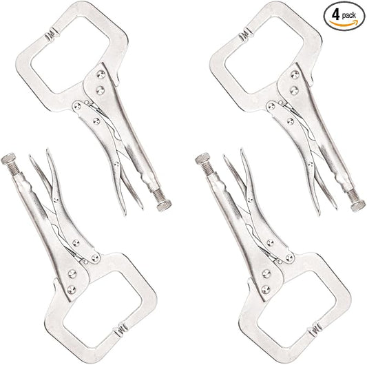 4 Pack 11 Inch Locking C Clamp, Heavy Duty 11 Inch C Clamp Locking Pliers for Home Improvement, Welding Tasks & Workshop