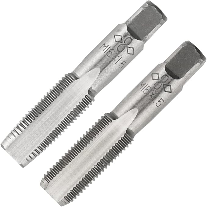 Aceteel M16 X 1.5 Metric Hand Tap, Right Hand M16 X 1.5mm Threading Hand Tap 1Pair