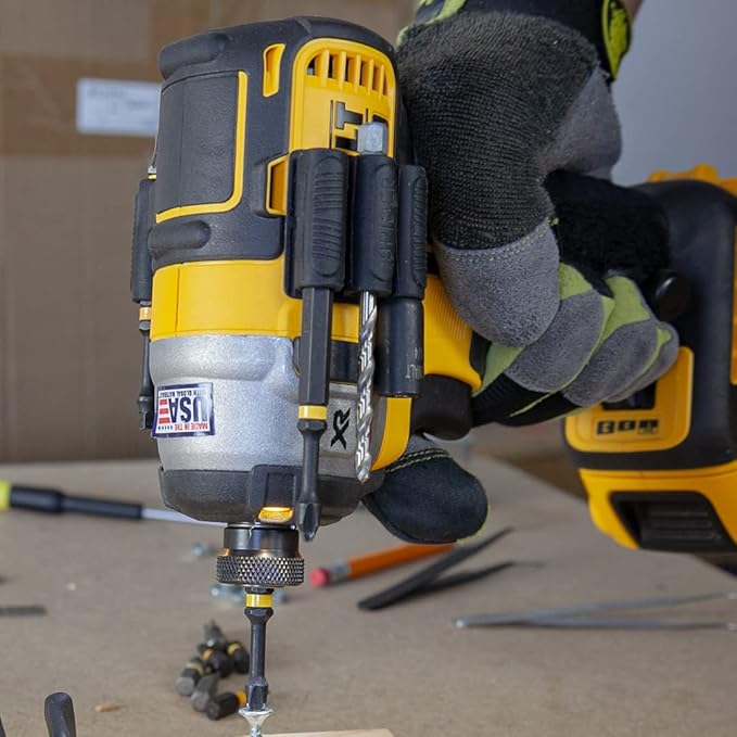 Spider Tool Holster - BitGripper v2 - Pack of Two - High Strength 3M Adhesive Drill add-on for Easy Access to six Driver bits on The Side of Your Power Drill or Driver!