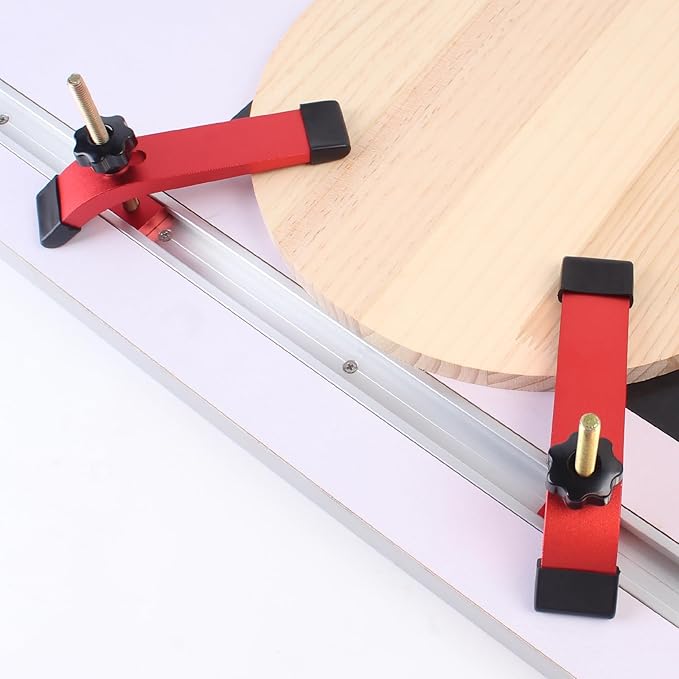 KETIPED Aluminum T-Track Hold Down Clamp With T Bolts and Slider, 6.3"L x 1.3"W Quick Acting Clamps for Woodworking, MGJ-041R