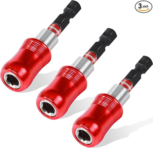 2.5Inches Impact Screwdriver Bit Holders, 3PC Magnetic Extension Quick-Change Socket Drill Bit Holder Cr-V Steel Hex Shank Quick Release Drill Bit Guide