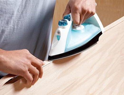 Edge Supply Cherry 7/8 in x 50 ft Roll ??Pre-Glued Iron On Wood Veneer Tape ??Wood Veneer Edge Banding Tape with Hot Melt Adhesive, Smooth Sanded Finish Ideal for Furniture & DIY, Made in USA