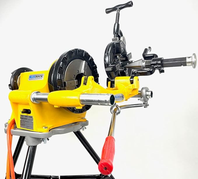 BLUEROCK PTM-300 Pipe Threading Kit includes PD-300 Power Drive, PTK-300 Threading Kit Assembly, OB-22 Oiler Bucket and H300 Tripod Stand