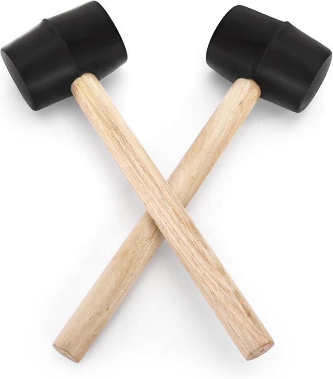 Peohud 12 Pack Rubber Mallet, 7 Oz Small Rubber Hammer with Wood Handle for Flooring, Camping, Tent Stakes, Woodworking, DIY Jewelry, Soft Blow Tasks without Damage
