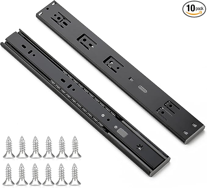 Ravinte 14 Inch Soft Close Drawer Slides 10 Pairs 20 Pack Black Full Extension Ball Bearing Drawer Glide Side Mount
