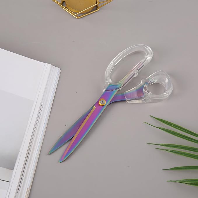 Acrylic Scissors, 9??Ultra-Sharp Titanium Coated Blades and Sharp All-Purpose Scissor, Sewing Scissors, Office Scissor, Comfortable Handle Design, Versatile Usage