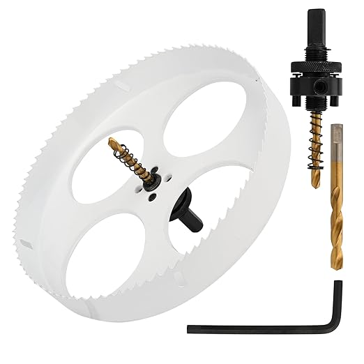 Mollom (222mm | 8-3/4") HSS M42 with 8% Cobalt BI-Metal Hole Saw with 2 Pilot Drill Bits & Arbor Smooth Cutting for PVC,Drywall,Wood,Plastic,Gypsum Board,Rubber