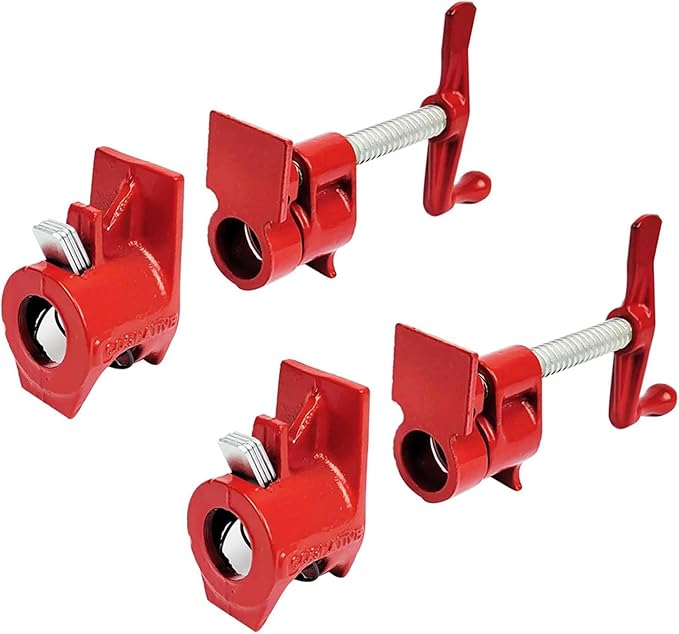 COGNATIVE 3/4" 2-Pack Pipe Clamp for Woodworking Heavy Duty Cast Iron Quick Release Pipe Clamps For Woodworking Home Improvement Workshop and Construction Site