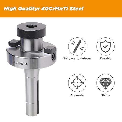 R8 Shank Shell Face Mill Arbor Adapter Holder, Arbor: 1-1/2?? Range: 4" to 5", for Bridgeport - 7/16''-20