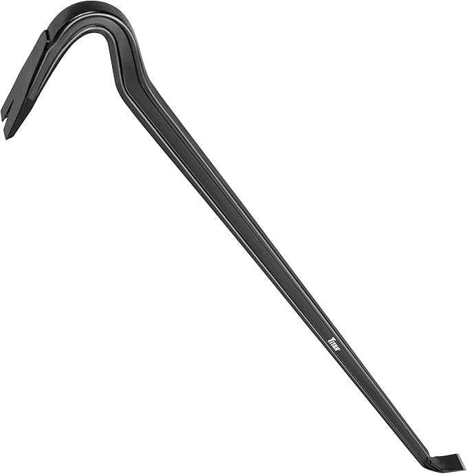 Titan Pro-X 63802 48-Inch I-Beam Wrecking Bar with Curved Gooseneck Design, Fully Hardened High Carbon Steel Construction, Angled Chisel End, Flat Striking Target