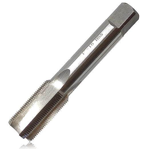 Lzcdelyxiao 1"-16 Tap UNC Right Hand Straight Flute Thread Tap Machine Tap 1"-16 TPI Nominal Diameter 1" Thread Per Inch 16 Fin Thread Tolerance Grade 2B Tapping Thread High Speed Steel HSS