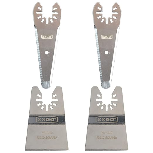 XXGO 4 Pcs Oscillating Multi Tool Scraper Blades for Scraping Cutting Removing Paint Caulk Adhesive Sealant XG4201