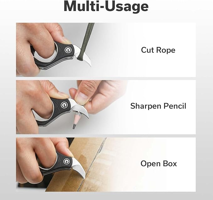 CIVIVI Pyrus Mini Keychain Knife (1 Piece), Small EDC Pocket Folding Box Cutter with 14C28N Blade & Ringed G10 Handle, Christmas Stocking Stuffers Gift for Men Women C23038-2, Black
