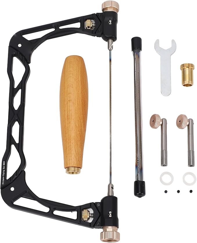 Coping Saw Kit Set,Woodworking U Shaped Aluminum Curved Saw Wooden Handle, for Woodworking, Plastic, Rubber, and Soft Metal Cutting