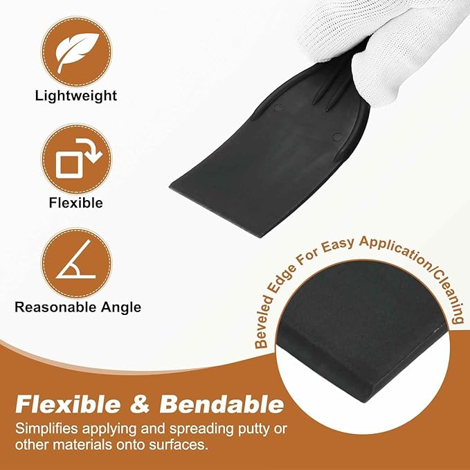 HARFINGTON 20pcs Putty Knife Scraper 2" Width Flexible Plastic Putty Knife Paint Scraper Tool for Taping Drywall Spreading Painting Wall Scratching Black