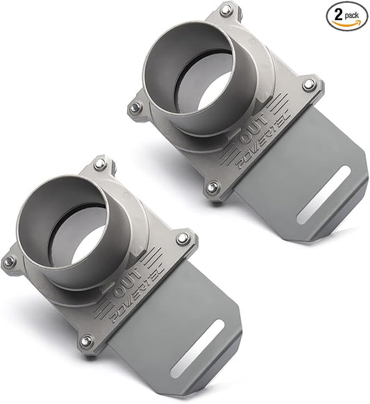 POWERTEC 70325-P2 Blast Gate 2-1/2 Inch, w/Anti Clog and Air Leak Seal for Dust Collection, 2 PK
