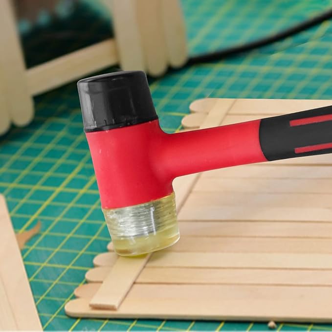 Rubber Mallet, Rubber Mallets Hammer, Double-Face Hammers, Small Rubbers Mallet, Rubberes Hammer for Vinyl Flooring, Tile, Crafts, Jewelry Making