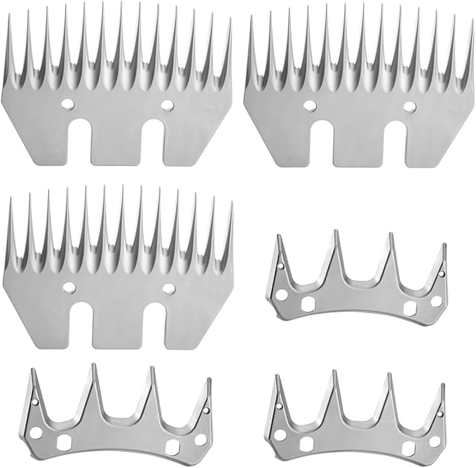 3 Set 13 Tooth Sheep Shears Replacement Blades PRO Universal Blade for All Major Brands Oster GDJOB TAKEKIT BEETRO Dragro Lister Heiniger Clippers for Sheep Alpacas Goats (13 Tooth Silver)