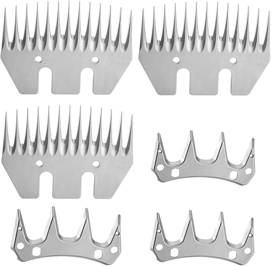 3 Set 13 Tooth Sheep Shears Replacement Blades PRO Universal Blade for All Major Brands Oster GDJOB TAKEKIT BEETRO Dragro Lister Heiniger Clippers for Sheep Alpacas Goats (13 Tooth Silver)