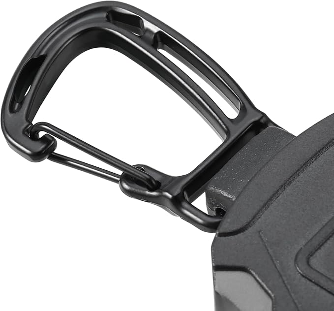2 Pack Retractable Keychain Heavy Duty Carabiner Badge Holder, Tactical ID Badge Reel with 32??Steel Retractable Cord, 8.0 OZ