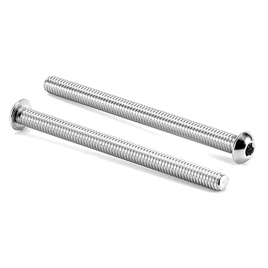 5/16-18 x 4" Button Head Socket Cap Bolts Screws, 20Pcs 304 Stainless Steel 18-8, Allen Hex Drive, Bright Finish by SG TZH(with Hex Spanner)