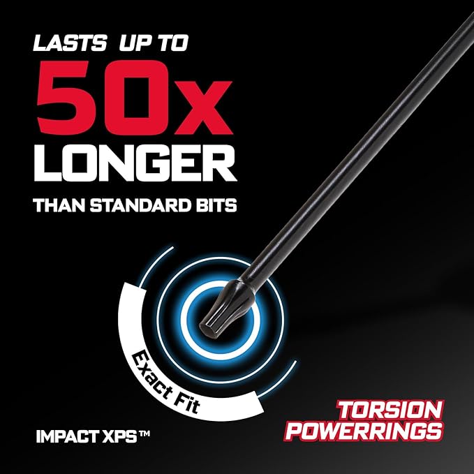 13Pcs Torx Screwdriver Bits Set, 6?쒭ouble Impact Magnetic S2 Steel Long Extension Star Driver Bits Set (T7-T40) with Color Coded Base