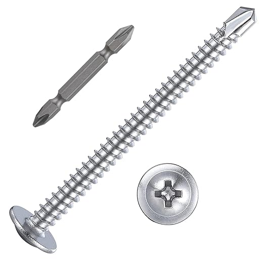 Wensilon竊?00pcs竊?8횞2?쓋or Sheet Metal Self-Tapping Screws 410 Stainless Steel Truss Head High-Strength Quick Tapping Screws