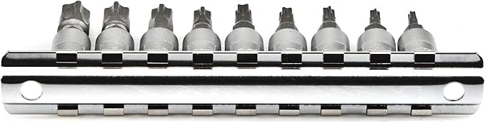 9PCS 5 PT. 1/4-Inch Drive Star Bit Socket Set for New 5 Point Tamper-Proof Bolts by JTC 3303