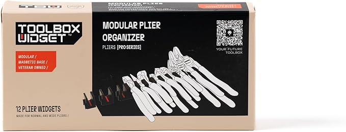 ToolBox Widget - Plier Organizers Kit | Magnetic Plier Holder for Tool Drawer | Modular Tool Storage Organizer for Professional & DIY Mechanics | Organize Tools for Fast Accountability - 4 Pack