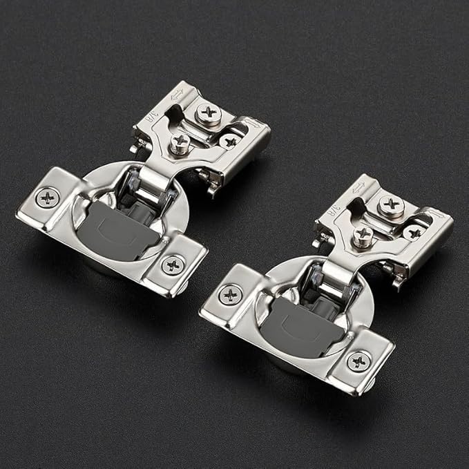 Ravinte 30 Pack 15 Pairs 3/8 inch Overlay Cabinet Hinges Kitchen Soft Close Cabinet Hinges Hidden Door Hinge for Kitchen Cabinet Hinges Stainless Steel Adjustable Hinges Satin Nickel Cabinet Hardware