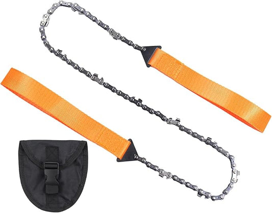 Portable Pocket Rope Saw,Two-sided Teeth, Faster with Cutting Blade ON Every Link,Best Compact Folding Hand Saw Tool for Survival Gear,Camping,Hunting