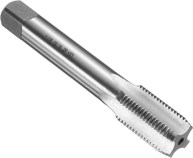 uxcell Hand Bottom Tap 11/16-16 UNS 2B Thread Bottoming Style Threading Taps High Speed Steel HSS6542 Straight Flutes Screw Tapping Tool