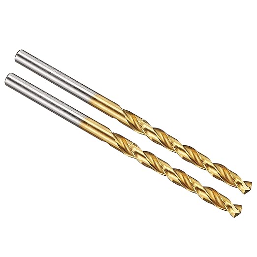 PATIKIL 3.7mm Drill Bit, M42 8% Cobalt High-Speed Steel Jobber Straight Shank 135° Titanium Nitride (TiN) Coated for Hard Metal Stainless Steel - 2 Pack