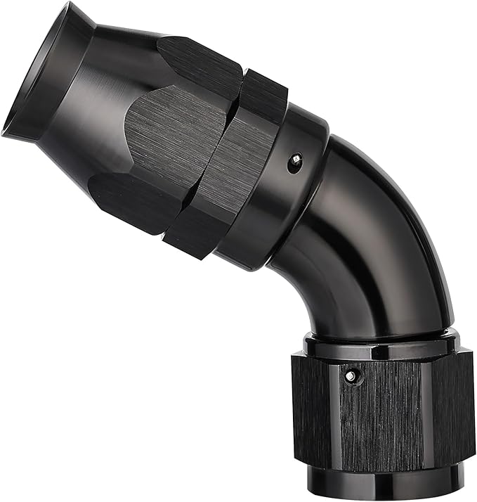 EVIL ENERGY 12AN 60 Degree PTFE One Piece Full Flow End Hose Fitting Aluminum Black