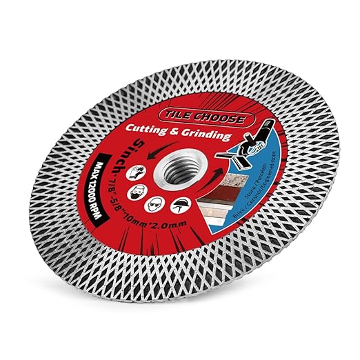 5" Tile Turbo Saw Blade Diamond Blade with 5/8"-11 Arbor for Cutting and Grinding Porcelain Tile Granite Marble…