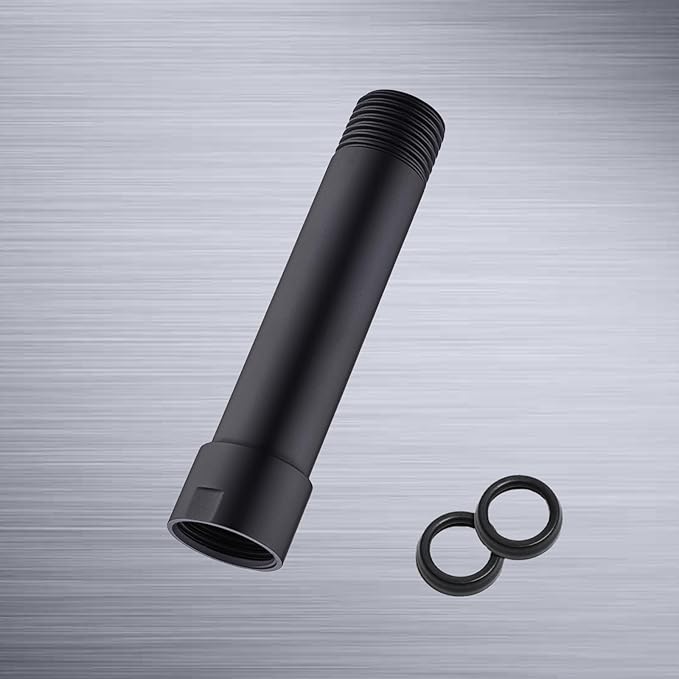 Black Shower Head Extension Arm, 4 Inches Shower Arm Extender for Rain and Handheld Shower Head, Solid Stainless Steel Straight Bathroom Extension Arm,Female to Male NPT 1/2 Inch