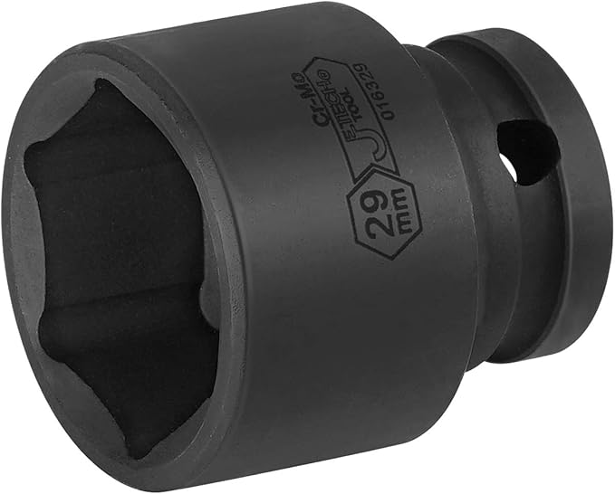 JETECH 1/2 Inch Drive 29mm Standard Impact Socket, Chrome Molybdenum Alloy Steel, 6-Point Design, Metric