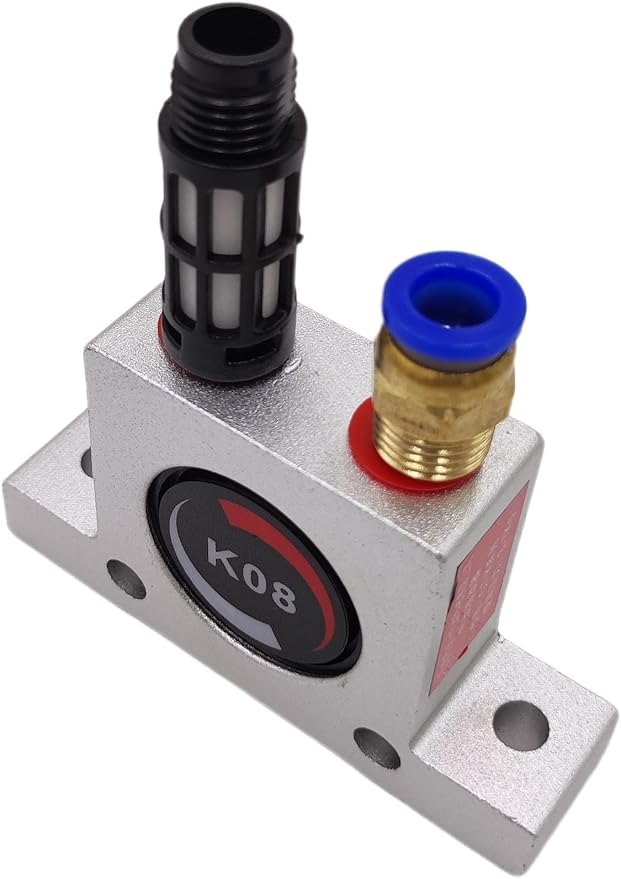 (Pack of 10) K 1/4'' K8 Thread Pneumatic Vibrator Power Concrete Vibrator Ball Type Aluminum Alloy Air Turbine Oscillator with Silencer
