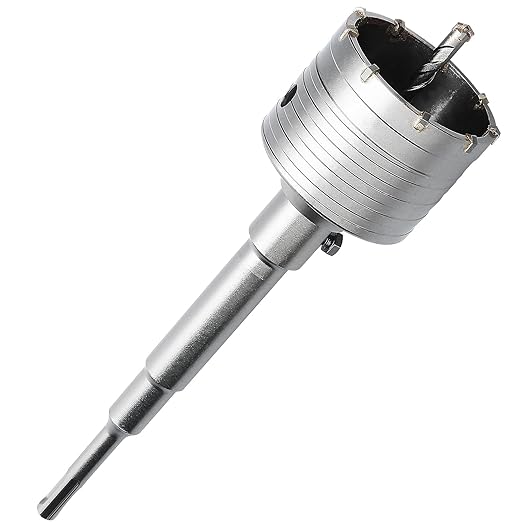 2.87 inch / 73mm Concrete Hole Saw with SDS Plus Shank Connecting Rod, 6.3mm Tungsten Carbide Tip Cement Hole Saw for Concrete Cement Brick Wall