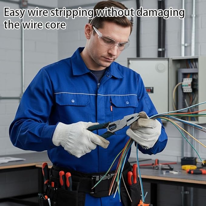 Industrial-Grade Multi-Function Cutting Pliers, 9-in-1 Multi-Functional Pliers Nail Puller/Wire Cutter/Stripper/Crimper?봀ompound Action Leverage Design,Professional Cutting Tool for Home Repair
