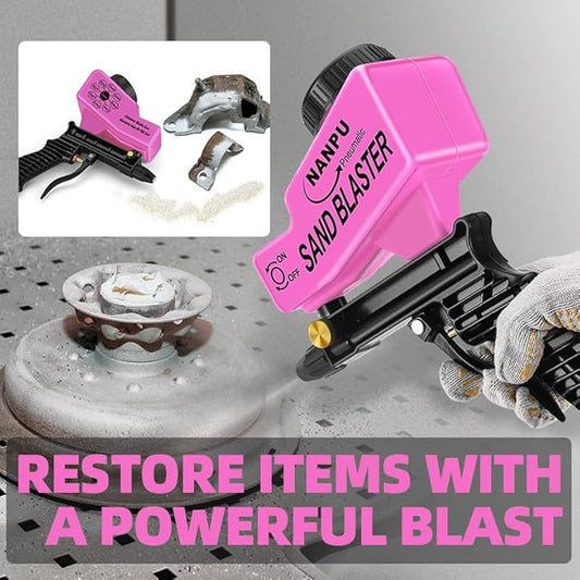 NANPU Light-Duty Air Sandblaster Gun Kit with Gravity Feed, Ceramic Nozzle, Metal Body, for Small Project Surface Prep, Paint & Rust Removal, Metal/Wood/Glass Etching, Requires Air Compressor