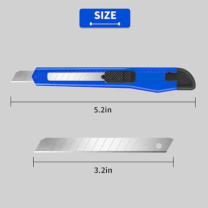 DIYSELF 96-Pack Box Cutters ??Premium Utility Knives for Home, Office, Warehouse ??Retractable Razor Blades for Cardboard, Boxes, and Cartons (4 Vibrant Colors)