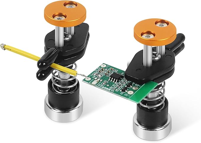 Magnetic Helping Hands Clamp Metal, Adjustable Third Hand Soldering Holder Stand For Small Electronics, Hobby DIY, Craft, PCB Repair, Precise Work, Exclusive Dual-Head Ultra-Grip