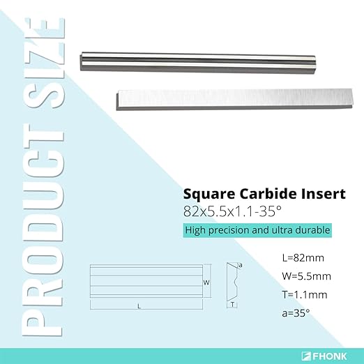 3-1/4inch Carbide Hand Planer Replacement Blades, for Woodturning Replacement Cutter Knives, for Craftsman, Bosch, Milwaukee, Makita, DeWalt, Ryobi 3-1/4 Planer, 10-Pack (82x5.5x1.1)