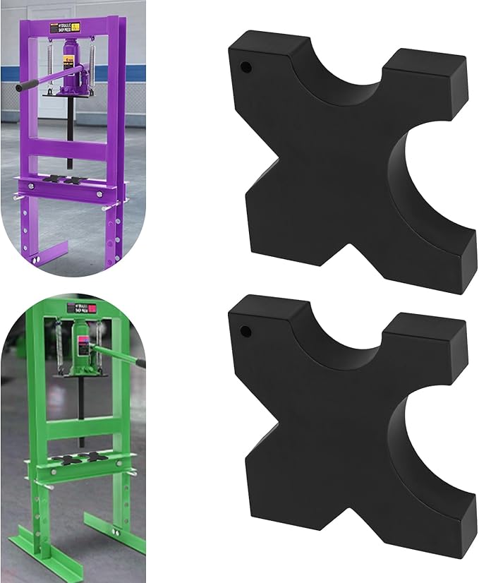 Arbor Press Plate, 20 Ton and 32 Ton Shop Metal Press Plates with 4 Notch, 1 inch/25mm Thickness, H Frame Thickened Solid Hydraulic Shop Press Plate 1" x 5" x 5" (1 Pair)