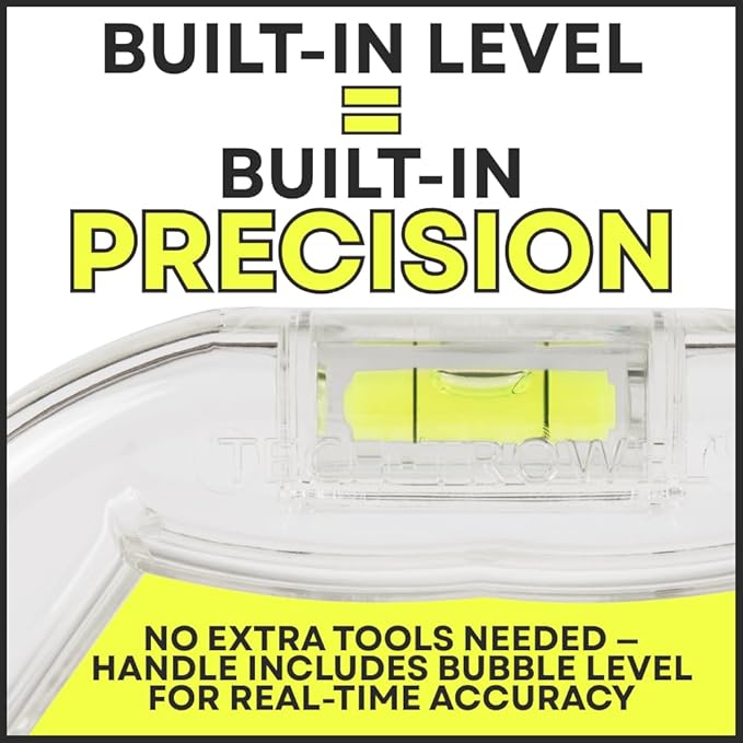 Tech Trowel Concrete Trowel Handle Clear Polycarbonate Handle with Built-in Level, USA Patented Concrete Finishing Tool for Flat and Sloped Surfaces, No Blade Included